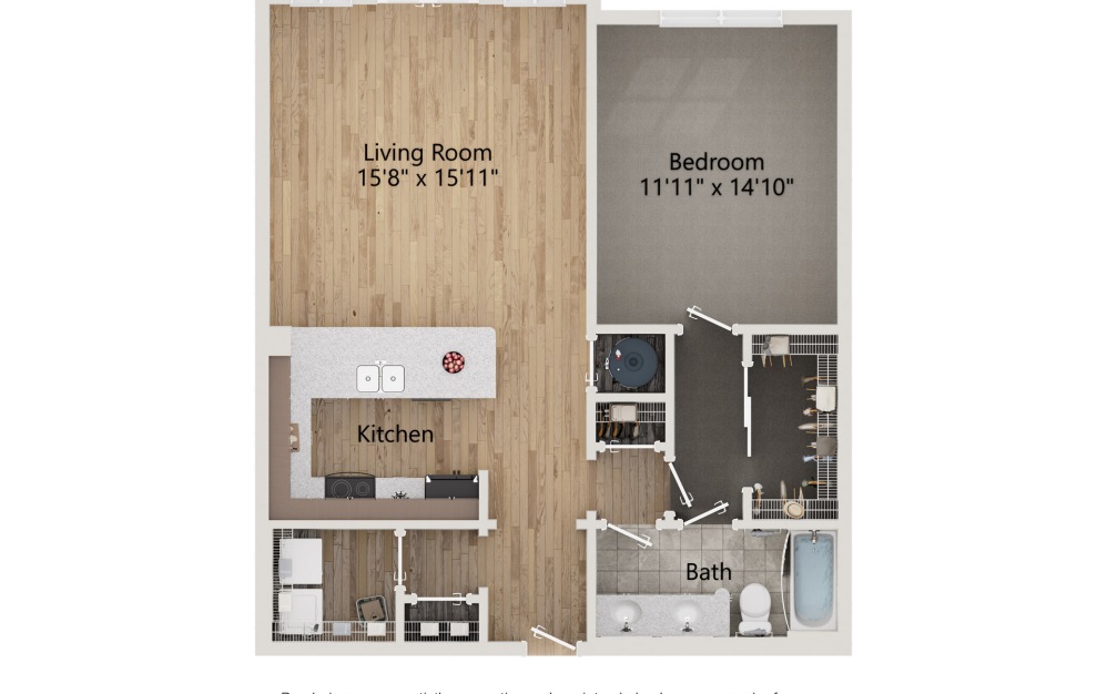 A1 1 Bedroom Floorplan