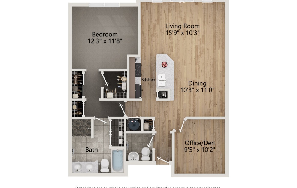 1 Bedroom Floorplan