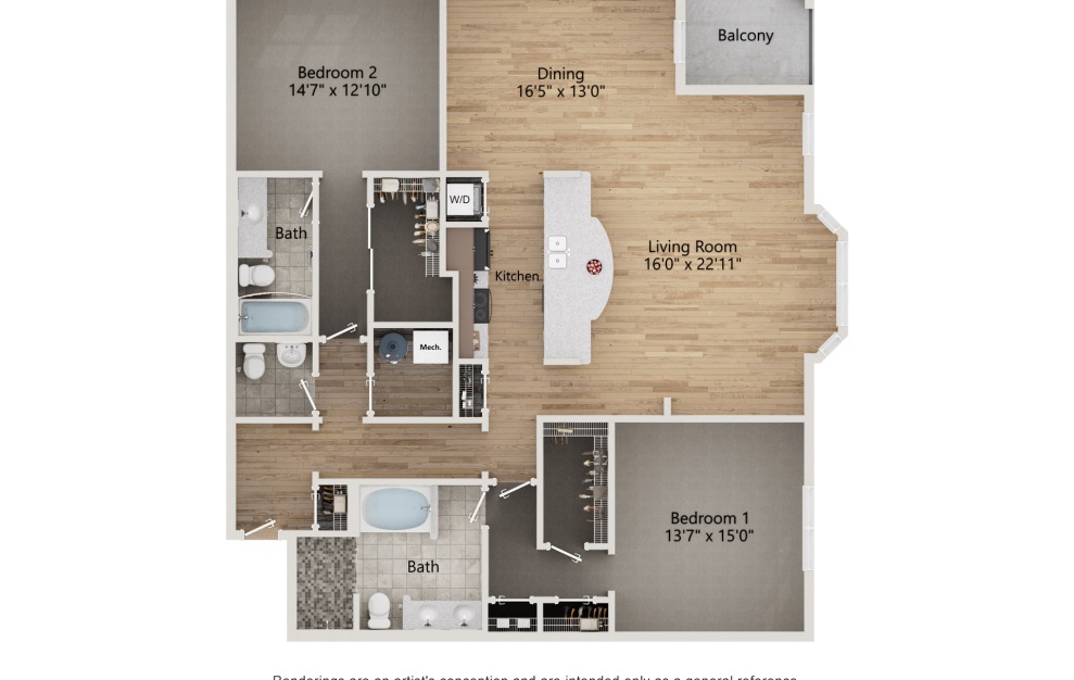 2 Bedroom Floorplan