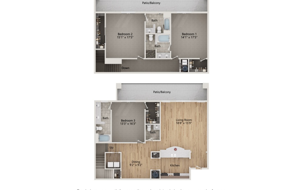 3 Bedroom Penthouse Floorplan