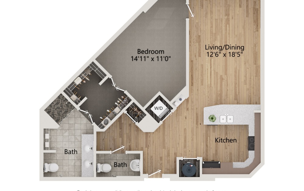 1 Bedroom Floorplan