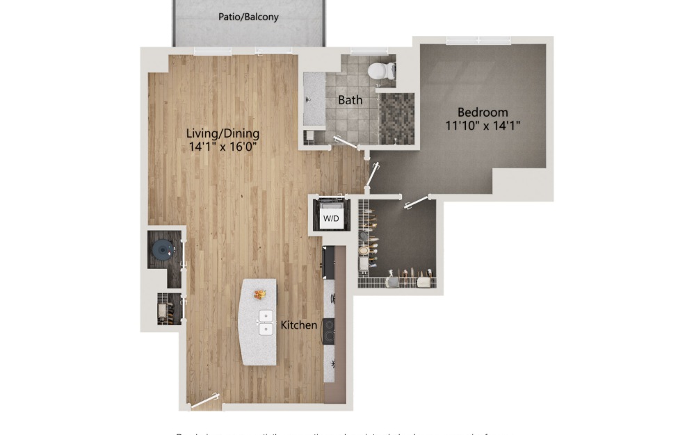 1 Bedroom Floorplan