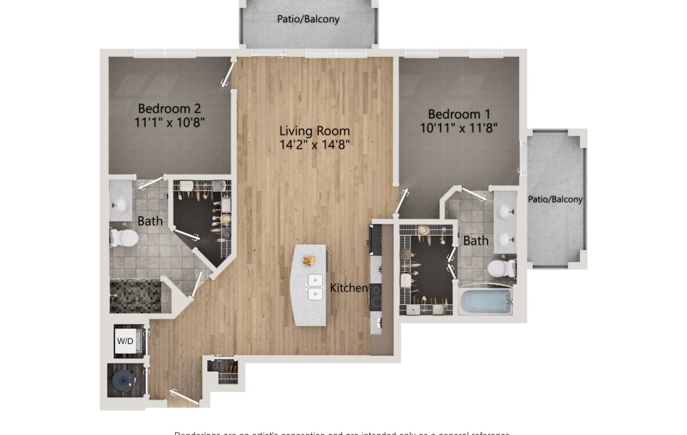 2 Bedroom Floorplan