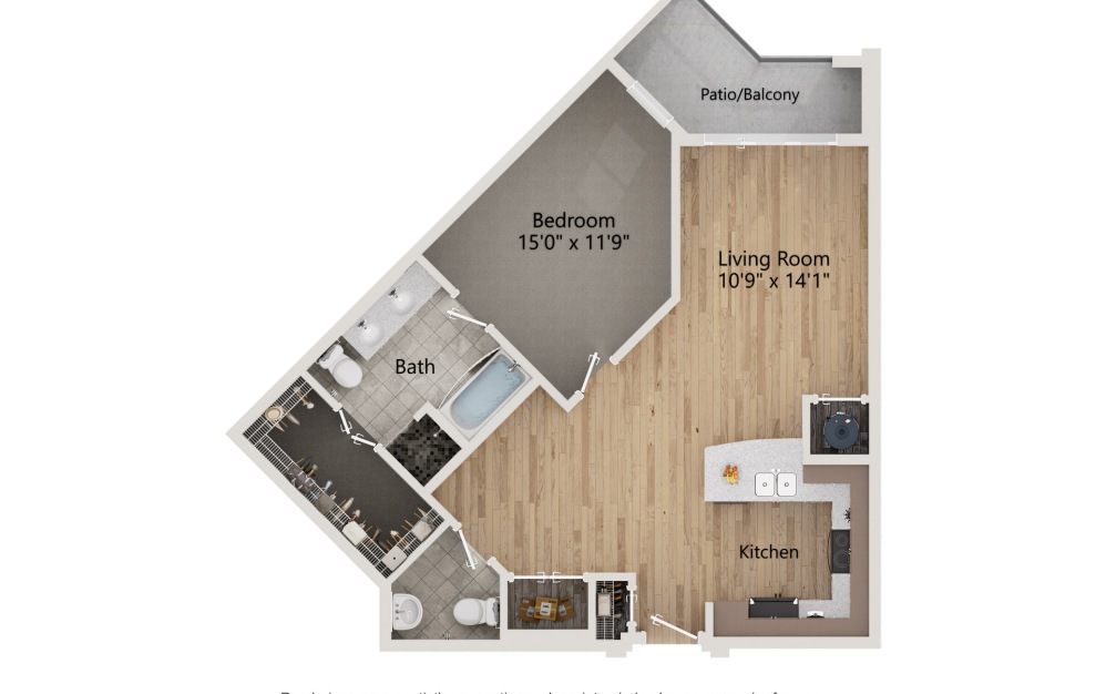 1 Bedroom Floorplan